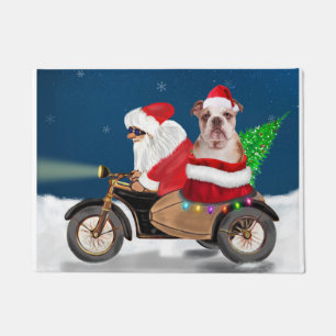 Felpudo Navidades de Bulldog de Inglaterra Santa Claus