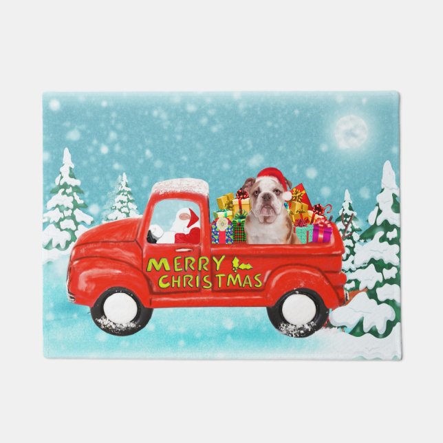 Felpudo Navidades de Bullog en inglés Santa Delivery Truck (Anverso)