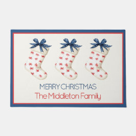 Felpudo Navidades de cangrejo rojo de la costa se levantan