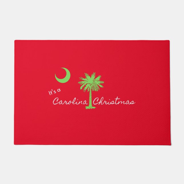 Felpudo Navidades de Carolina del Sur en vacaciones (Anverso)