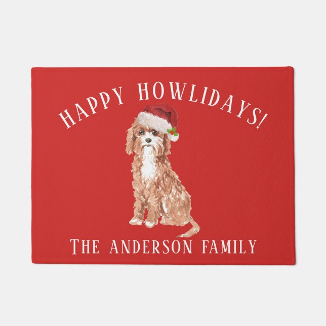 Felpudo Navidades de Cavapoo (Anverso)