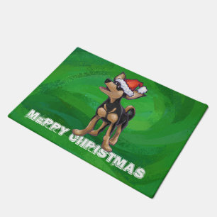 Felpudo Navidades De Chihuahua En Verde