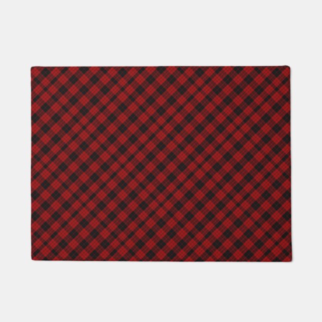 Felpudo Navidades de control Red Buffalo Plaid (Anverso)