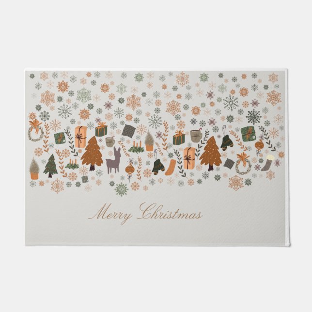 Felpudo Navidades de copos de nieve (Anverso)