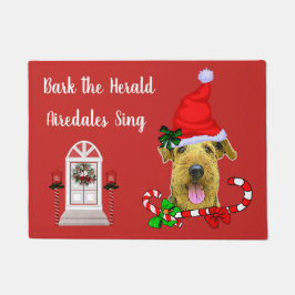 Felpudo Navidades de Cute Airedale Terrier