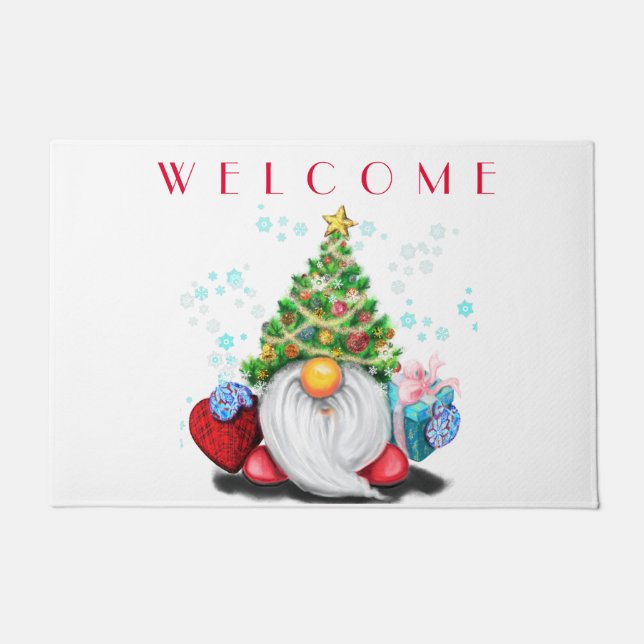 Felpudo Navidades de Cute Gnome Doormat (Anverso)