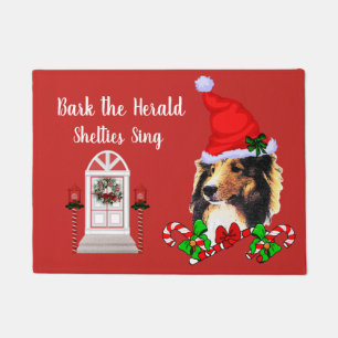 Felpudo Navidades de Cute Sheltie Santa