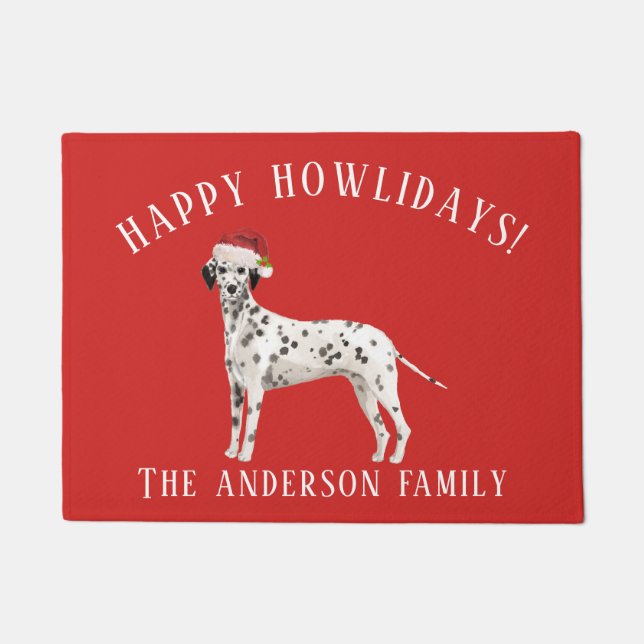 Felpudo Navidades de Dalmatian Happy Howlidays (Anverso)