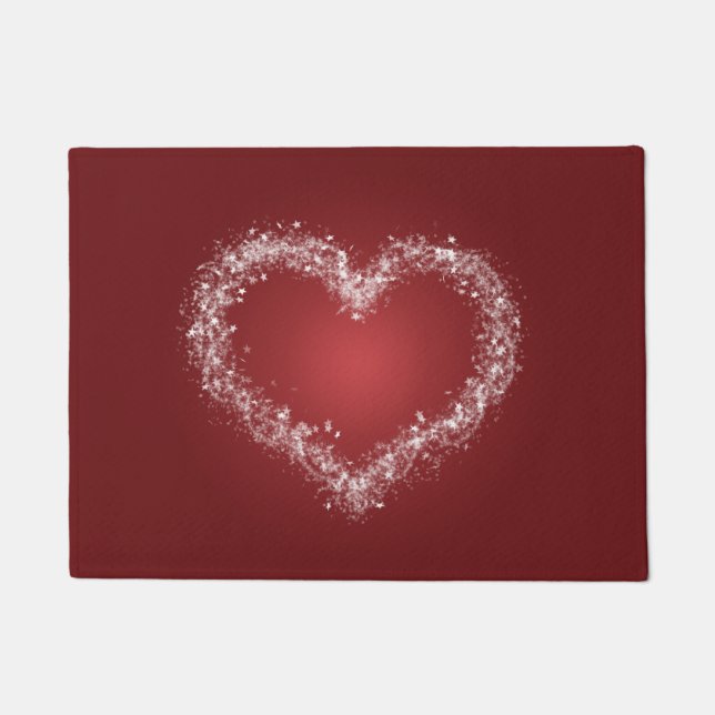 Felpudo Navidades de diseño del corazón de estrellas de co (Anverso)