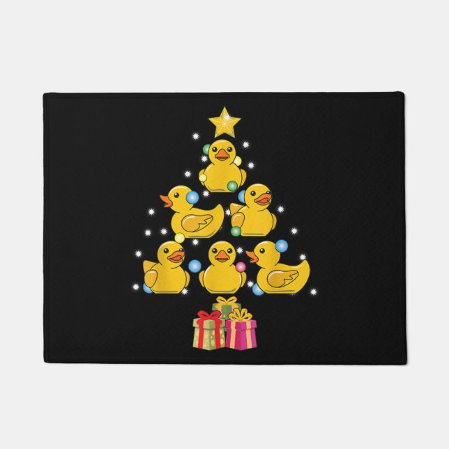 Felpudo Navidades de Duckie Quack, Árbol de Navidad de Duc (Anverso)