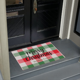Felpudo Navidades de familia blanco verde y rojo búfalo to