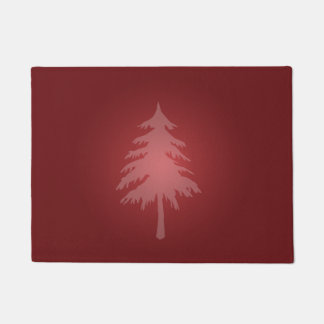 Felpudo Navidades de fondo rojo de vacaciones en árbol bla