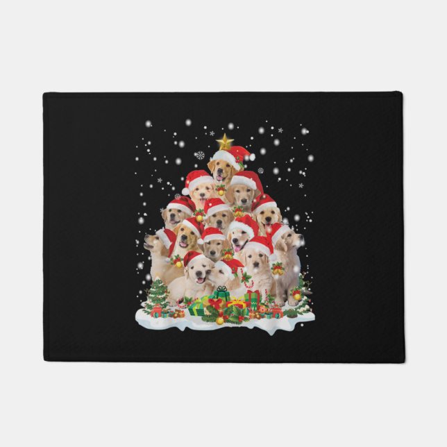 Felpudo Navidades de Golden Retriever Premium (Anverso)