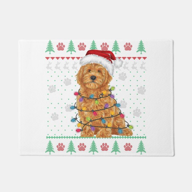 Felpudo Navidades de Goldendoodle Encantadores Dulces Dive (Anverso)