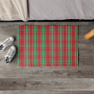 Felpudo Navidades de granja Rustic Holiday Red Plaid