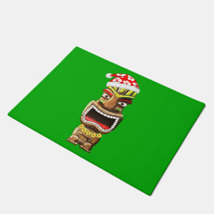 Felpudo Navidades de Hawái Santa Tiki