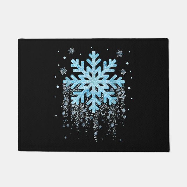 Felpudo Navidades de invierno con Snowflake a la par de mu (Anverso)