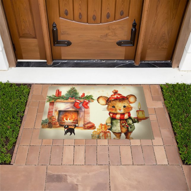 Felpudo Navidades de la casa del ratón Doormat / Rug (Exterior)