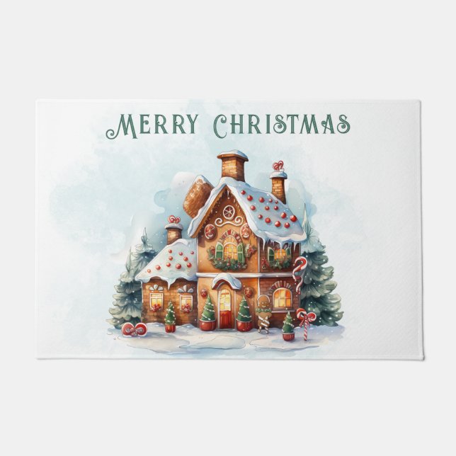 Felpudo Navidades de la casa Gingerbread Holiday Doormat (Anverso)
