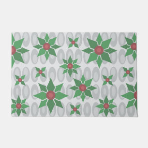 Felpudo Navidades de la Edad Atómica Holly Silver
