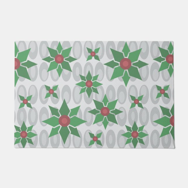 Felpudo Navidades de la Edad Atómica Holly Silver (Anverso)