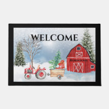 Navidades de la granja Doormat