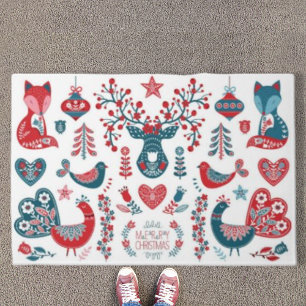 Felpudo Navidades de la Marina Roja Cute Arte Popular Esca