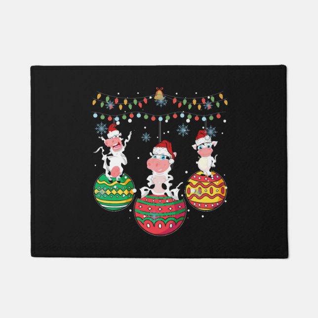 Felpudo Navidades de la vaca bebé (Anverso)