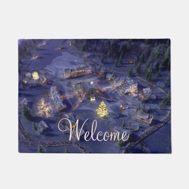 Felpudo Navidades de la villa montañosa Doormat (Anverso)