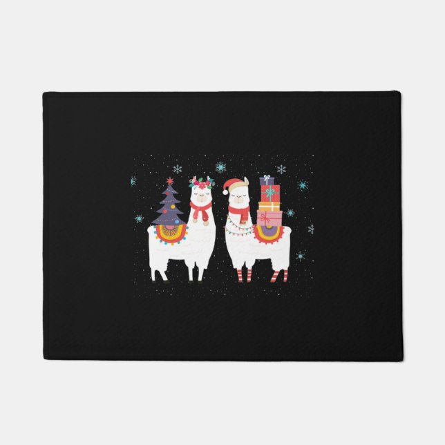 Felpudo Navidades de Llama - Navidades de Alpaca (Anverso)