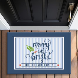 Felpudo Navidades de Monogramas Merry y Bright