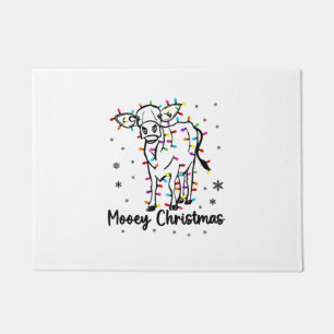 Felpudo Navidades de Mooey de vaca y árbol ligero divertid