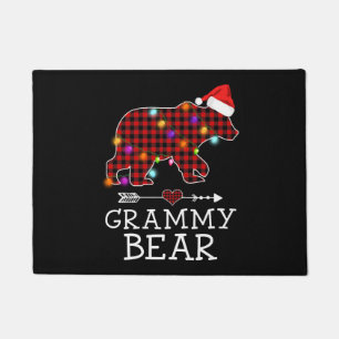 Felpudo Navidades De Oso Grammy Pajama Red Plaid
