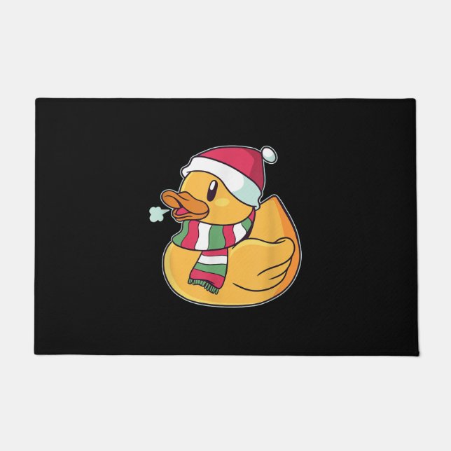Felpudo Navidades de pato de cubo (Anverso)