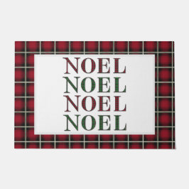 Felpudo Navidades de patrones de tonos rojos y verdes con