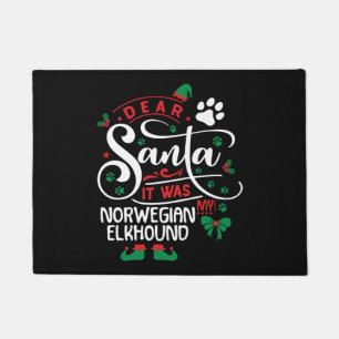 Felpudo Navidades de perro de Elkhound de Noruega Raza de