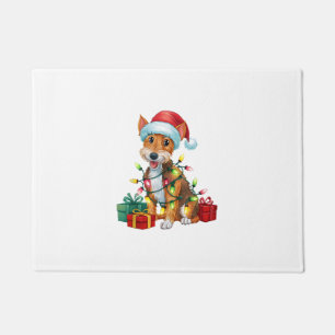 Felpudo Navidades de Perro Terrier de Santa Hat Fox
