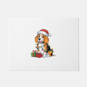 Felpudo Navidades de Perros de Santa Hat Beagle