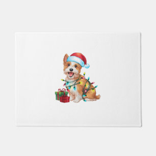 Felpudo Navidades de perros Westie de Santa Hat Lughting