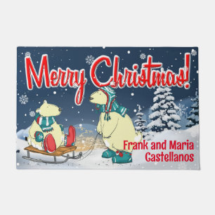 Felpudo Navidades de personalizable beben escena de vacaci