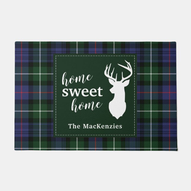 Felpudo Navidades de Plaid Clan MacKenzie Personalizados e (Anverso)