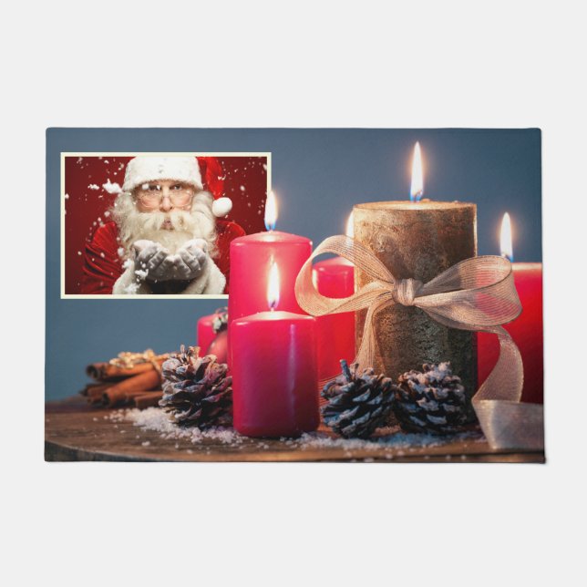 Felpudo NAVIDADES de puerta de su personalizado de FOTOS (Anverso)