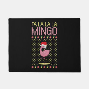 Felpudo Navidades de regalo de pico rosa de flamenco