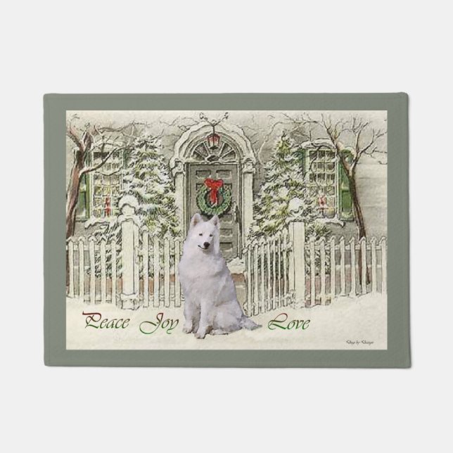 Felpudo Navidades de Samoyed (Anverso)