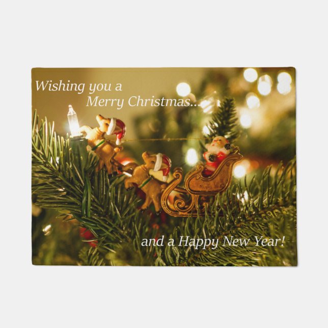 Felpudo Navidades de Santa y de renos (Anverso)