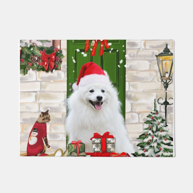 Felpudo Navidades de Spitz Dog (Anverso)