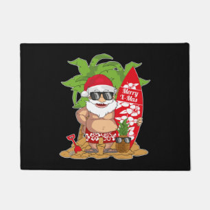 Felpudo Navidades de surf de Santa Hawái en julio