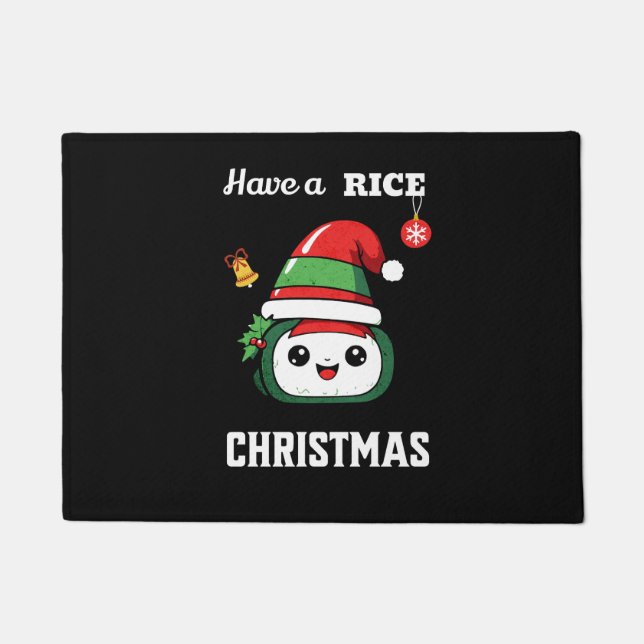 Felpudo Navidades de Sushi divertidos (Anverso)