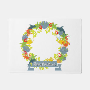 Felpudo Navidades de temas náuticos Wreath Doormat - Costa