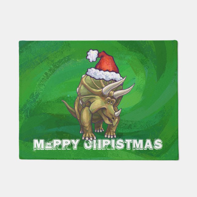 Felpudo Navidades de Triceratops Green (Anverso)